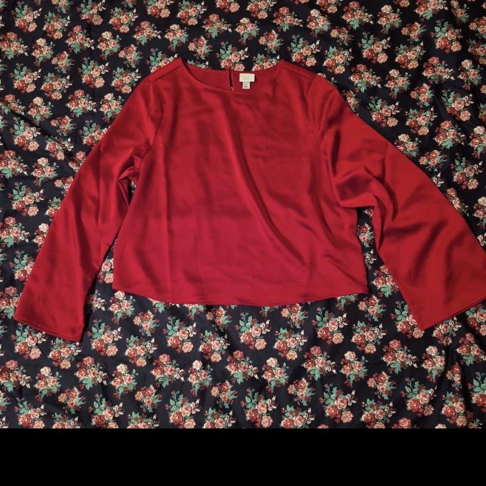 A New Day Red Skirt/Blouse Set Size L - Picture 5 of 10